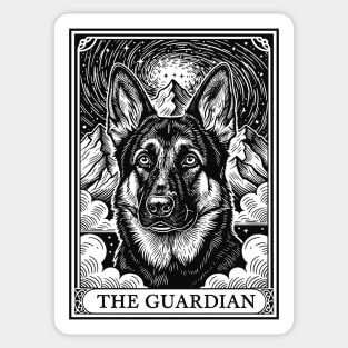 The Guardian German Shepherd Tarot Card Mystical Dog Art Sticker